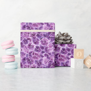 Papel De Presente Floral Roxo
