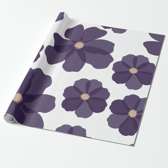 Papel De Presente Floral seamless pattern with hand drawn purple cos (Desenrolado)
