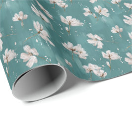 Papel De Presente Floral Snow Spring Wrapping Paper