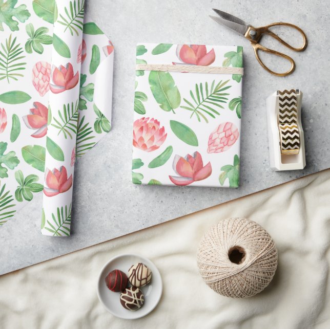 Papel De Presente Floral Tropical Selva Safari Chá de fraldas (Artesanato)