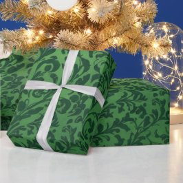 Papel de Presente Floral Verde Clássico Vitoriano