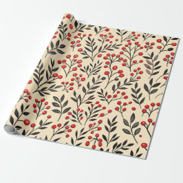 Papel De Presente floral vermelho moderno