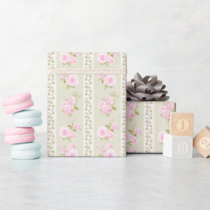 Papel De Presente Floral Vintage Verde Salvia