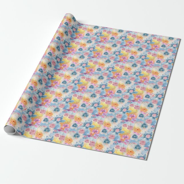 Papel De Presente Floral Wrapping Paper (Desenrolado)