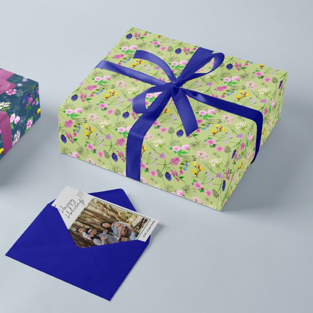 Papel De Presente Floral Wrapping paper green for her (Criador carregado)