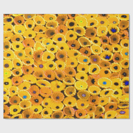 Papel De Presente flores amarelas