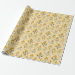 Papel De Presente Flores Amarelas em Amarelo Destruído<br><div class="desc">Ilumine qualquer presente com papel de embrulho floral. Com uma bela variedade de flores em flor,  este design traz elegância e charme a cada pacote. Perfeito para aniversários,  casamentos,  aniversários de casamento ou apenas porque sim,  transforma cada presente em um deleite atencioso e atraente.</div>