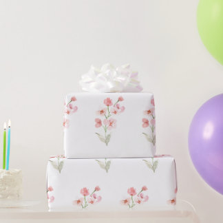 Papel De Presente flores aquarela
