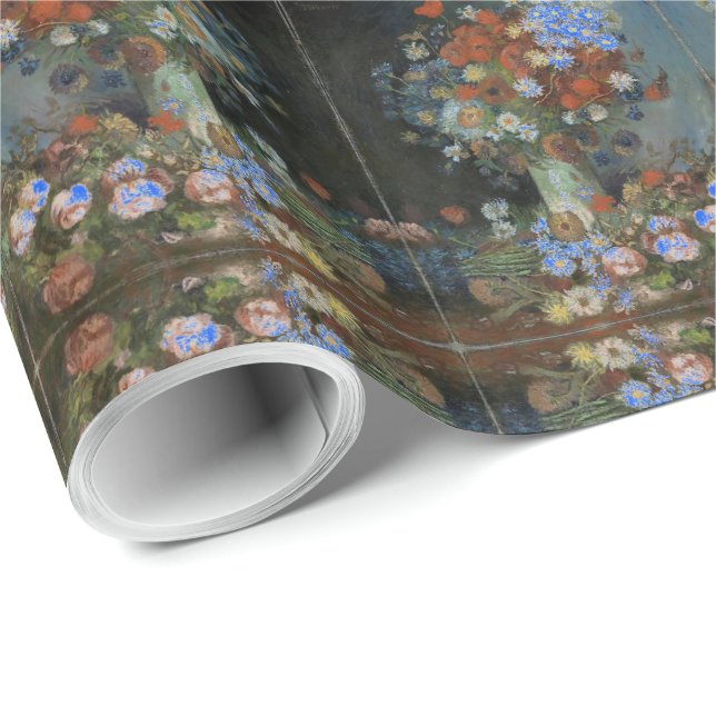 Papel De Presente Flores Bonitas em um Vaso (Ponta do rolo)