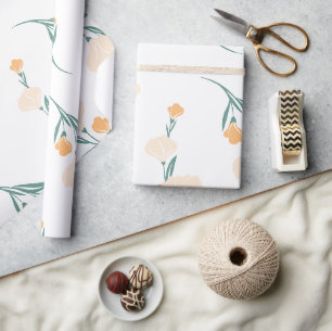 Papel De Presente Flores Botânicas Antigas Ilustração Floral