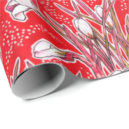 Papel De Presente Flores Botânicas Crocos Brancos