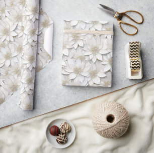 Papel De Presente Flores brancas de lótus