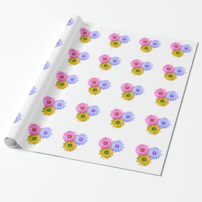 Papel De Presente Flores Cactus (Desenrolado)