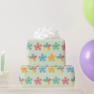 Papel De Presente Flores Coloridas Autismo Diferente Não Menos Verde