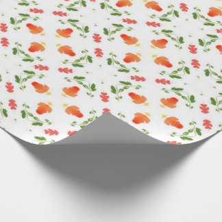 Papel De Presente Flores cor-de-laranja