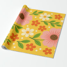 Flores Cor-de-Rosa, Creme e Laranja com Folhas Ver