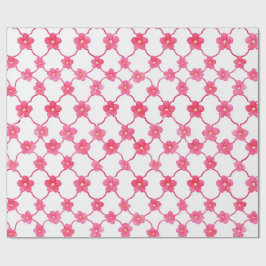 Papel De Presente Flores cor-de-rosa-escuro