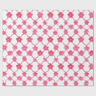 Papel De Presente Flores cor-de-rosa-escuro