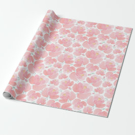 Papel De Presente Flores cor-de-rosa pastel elegantes