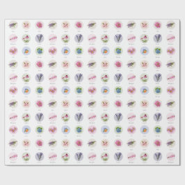 Papel De Presente Flores da Nova Inglaterra