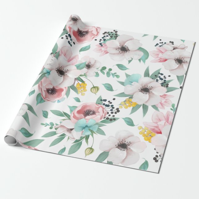 Papel De Presente Flores da Primavera (Desenrolado)