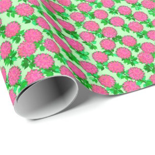 Papel De Presente Flores Dahlia, cor-de-rosa,