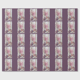 Papel De Presente Flores de Ameixa Vermelhas