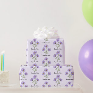 Papel De Presente Flores de Áster de Setembro