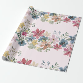 Papel De Presente Flores de Campo Bonito para Presente Rosa