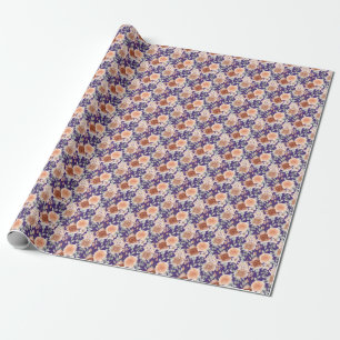 Papel De Presente Flores de Cores de Água de Tendy