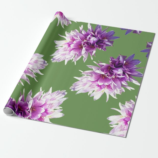 Papel De Presente Flores de Crocus Rosa (Desenrolado)