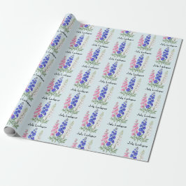 Papel De Presente Flores de Delphinium de Julho