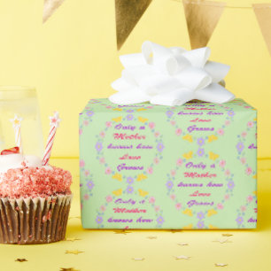 Papel De Presente Flores de dia de as mães e Borboletas Padrão