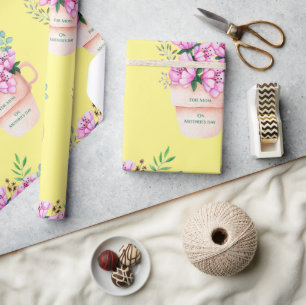 Papel De Presente Flores De dia de as mães Em Uma Xícara