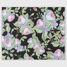 Flores de família rosas pastel preto