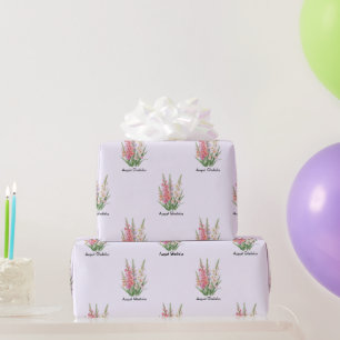 Papel De Presente Flores de Gladíolo de Agosto