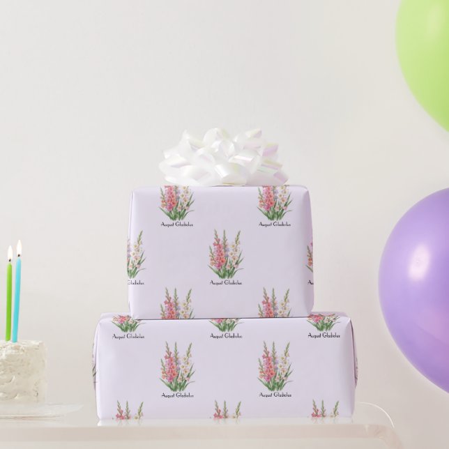 Papel De Presente Flores de Gladíolo de Agosto (Presentes para festas)
