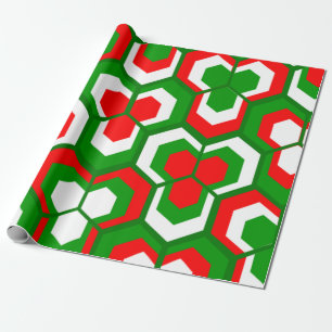 Papel De Presente Flores de Hexágonos