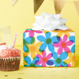 Papel De Presente Flores de Hippie Brilhantes e Brilhantes