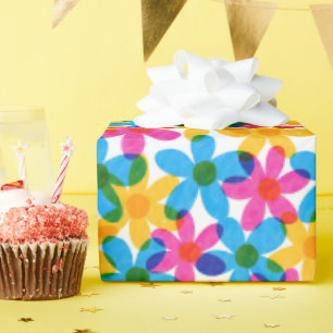 Papel De Presente Flores de Hippie Brilhantes e Brilhantes