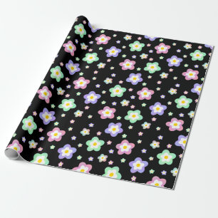 Papel De Presente Flores de Hippie Retro