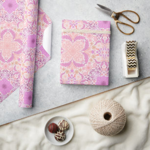Papel De Presente Flores de jardim retrorreflectores a rosa