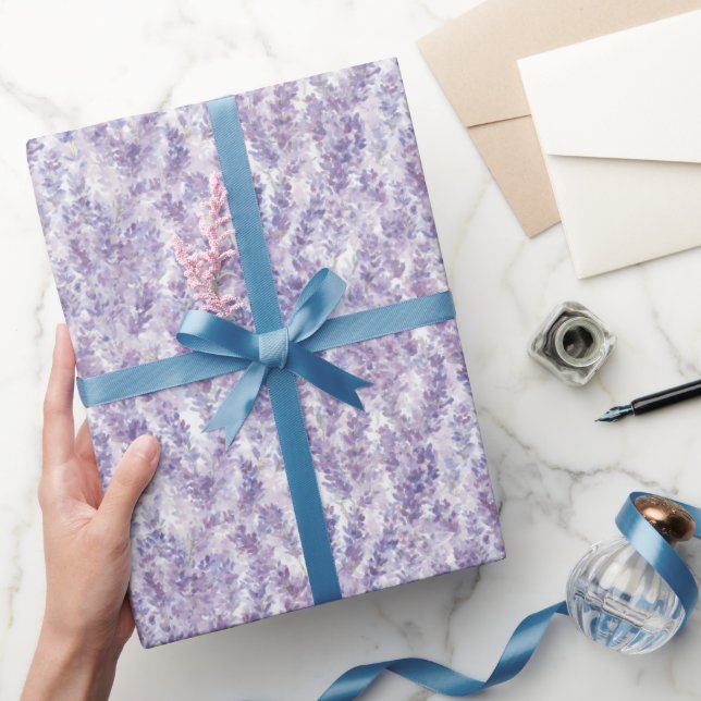 Papel De Presente Flores de Lavanda Bonitas Aniversário (Presentear)