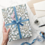 Papel De Presente Flores de Lotus Branco Azul<br><div class="desc">Flores de Lotus Branco Azul</div>