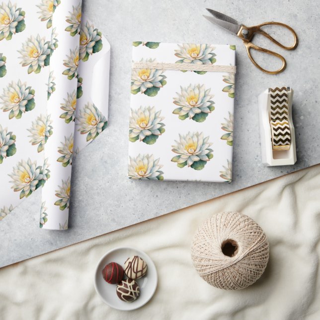 Papel De Presente Flores de Lótus Serenidade (Artesanato)