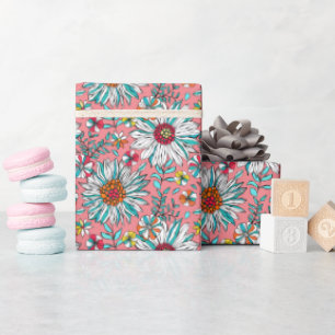 Papel De Presente Flores de margarida amarela-amarela-alaranjada-bra