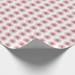 Papel De Presente Flores de Margarida Rosa