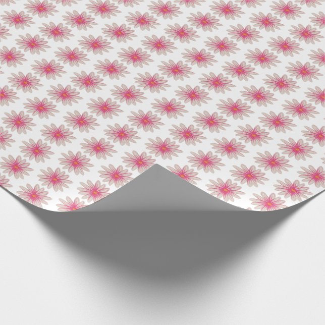 Papel De Presente Flores de Margarida Rosa (Ponta)