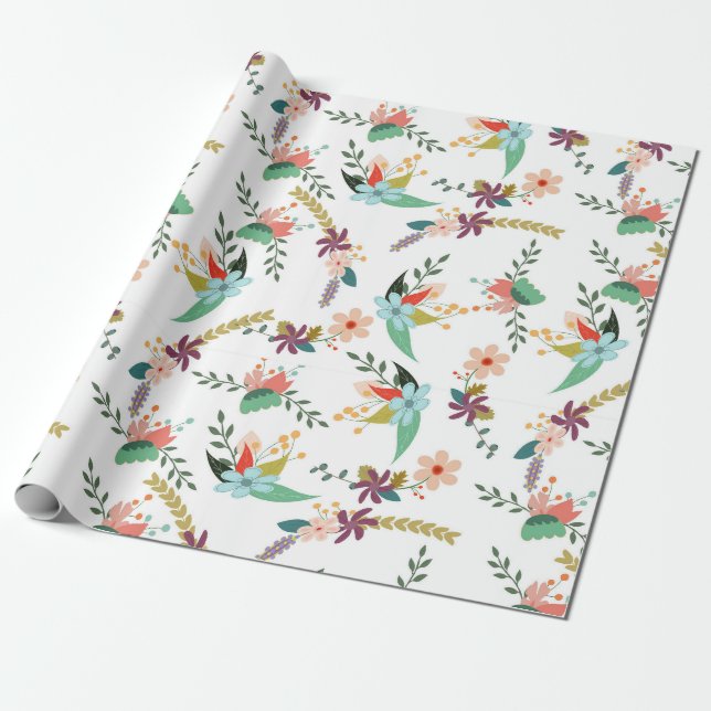 Papel De Presente flores de mola embrulhando papel (Desenrolado)