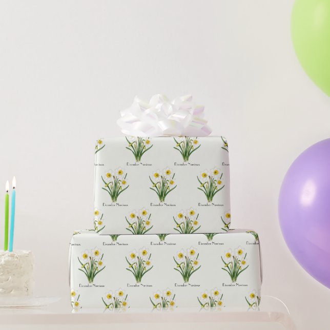 Papel De Presente Flores de Narciso de Dezembro (Presentes para festas)